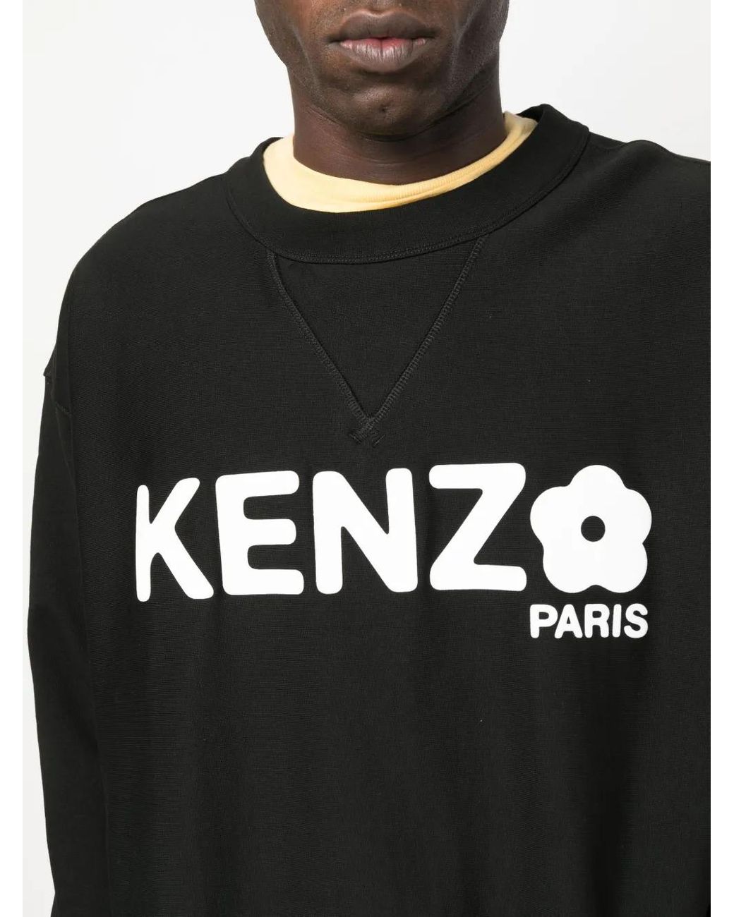 KENZO Black Crewneck Sweatshirt With Print for men