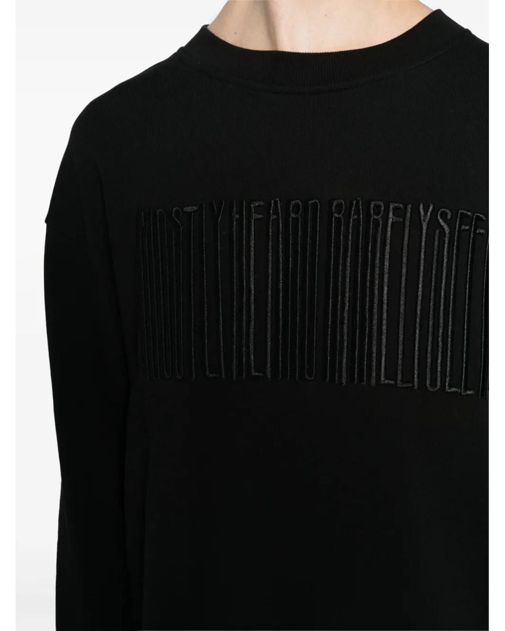Mostly Heard Rarely Seen Black Logo-Embroidered Hybrid Sweatshirt for men