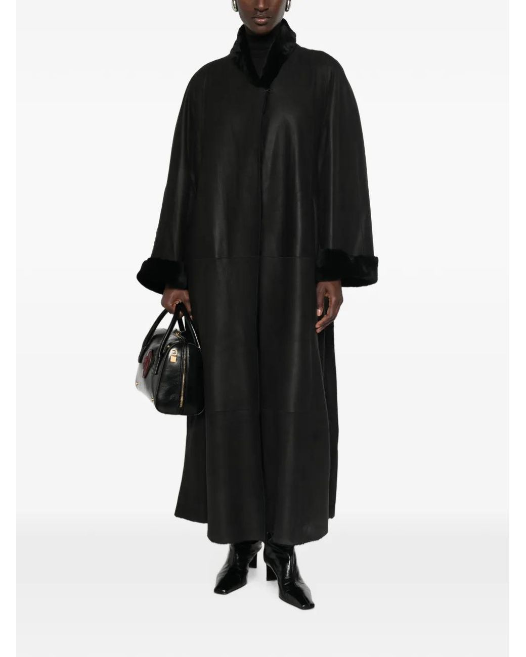 Nour Hammour Black Dorian Shearling Coat