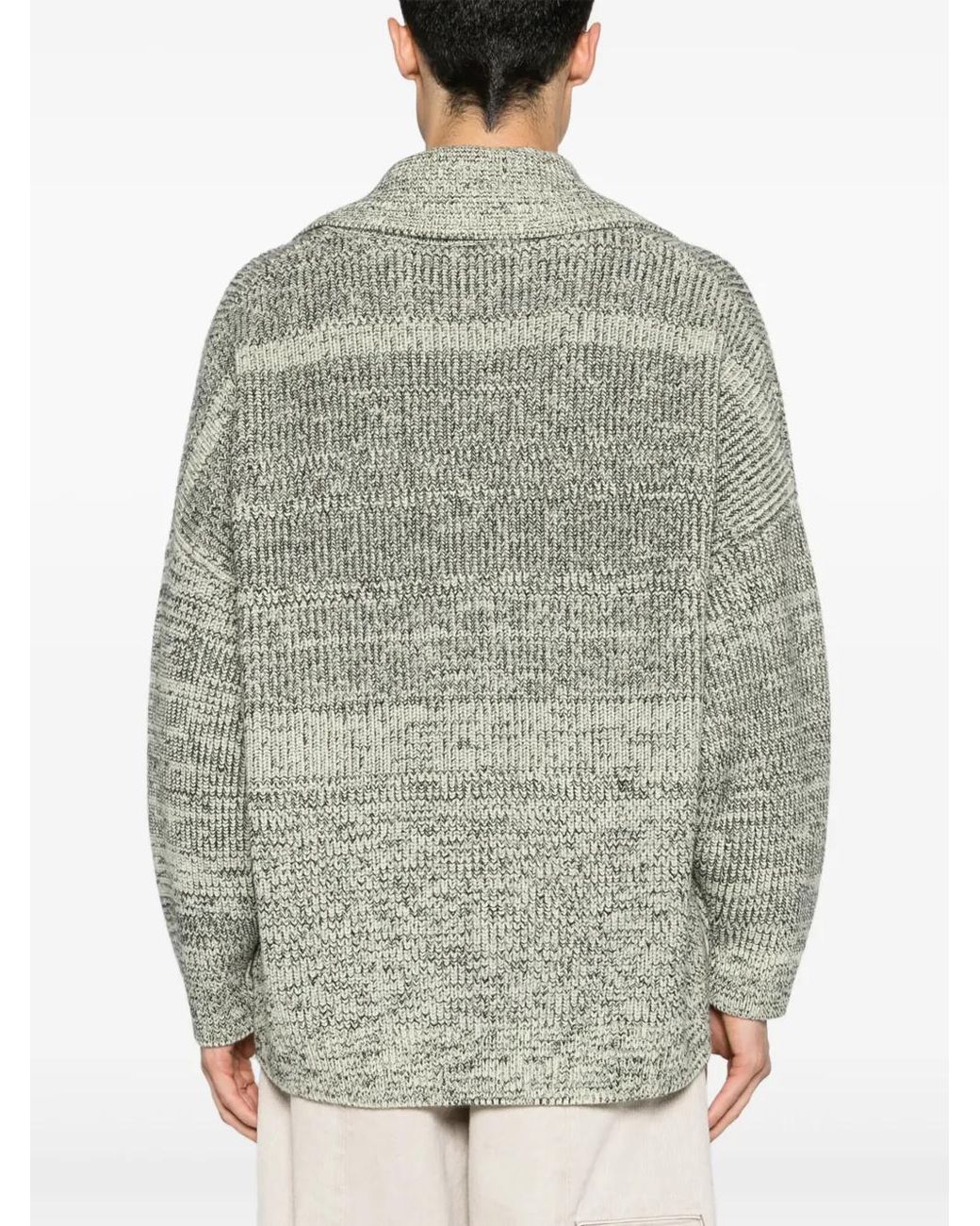 Nanushka Green Mélange Wool-Blend Polo Top