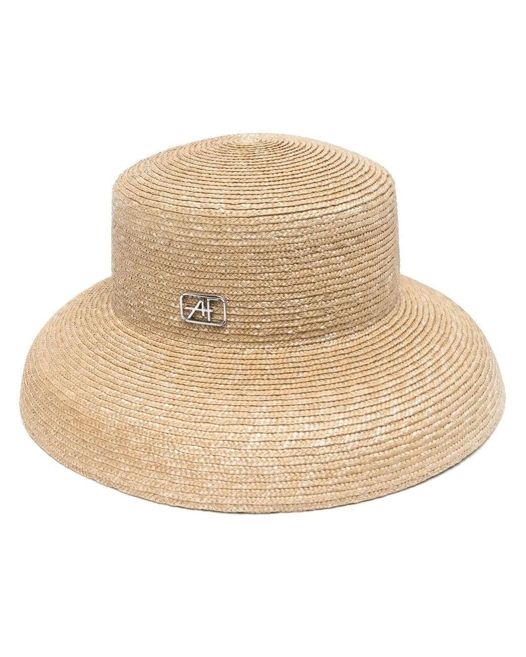 Alberta Ferretti Natural Raffia Bucket Hat