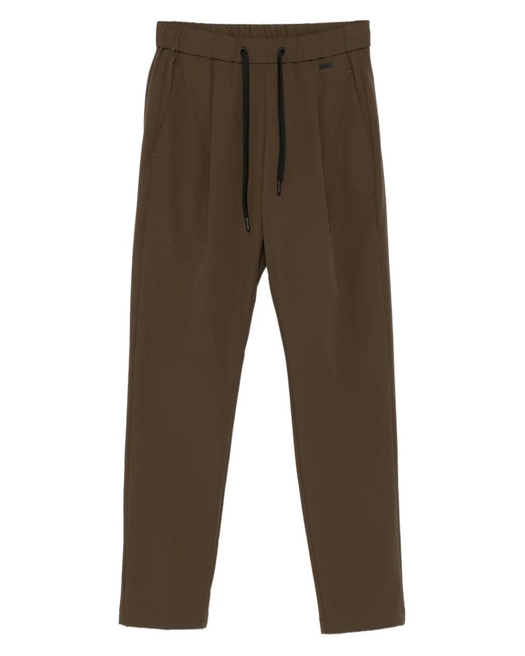 Herno Brown Pleated Drawstring Trousers