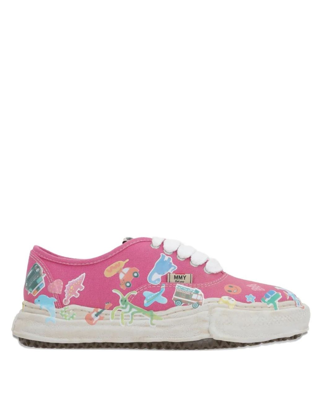 Maison Mihara Yasuhiro Pink Baker Sticker-Print Sneakers for men