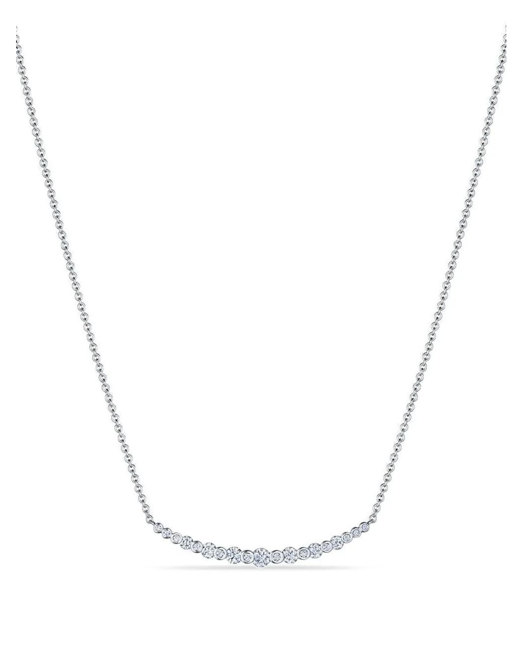 Kwiat White Lyric Curved Bar Diamond Necklace