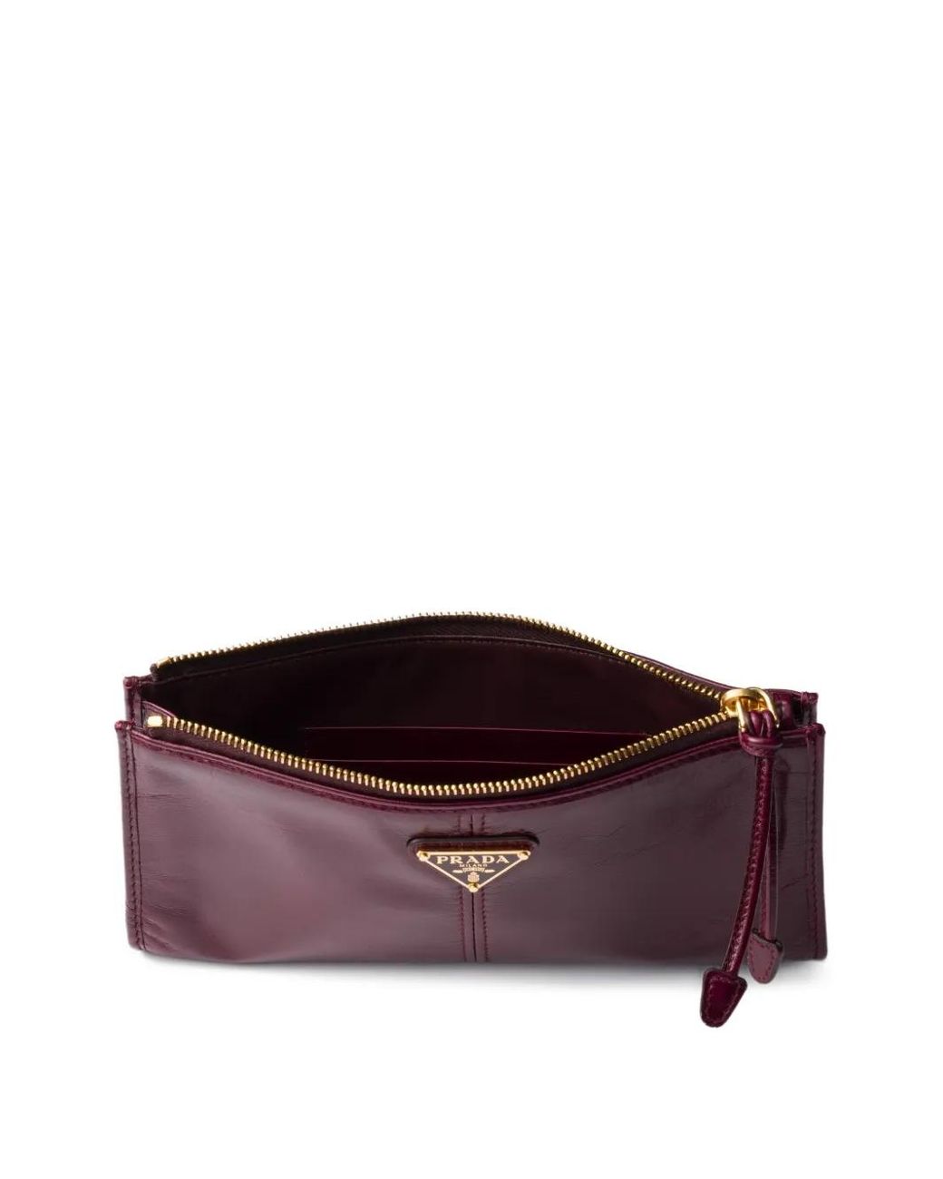 Prada Purple Large Logo-Plaque Leather Wallet