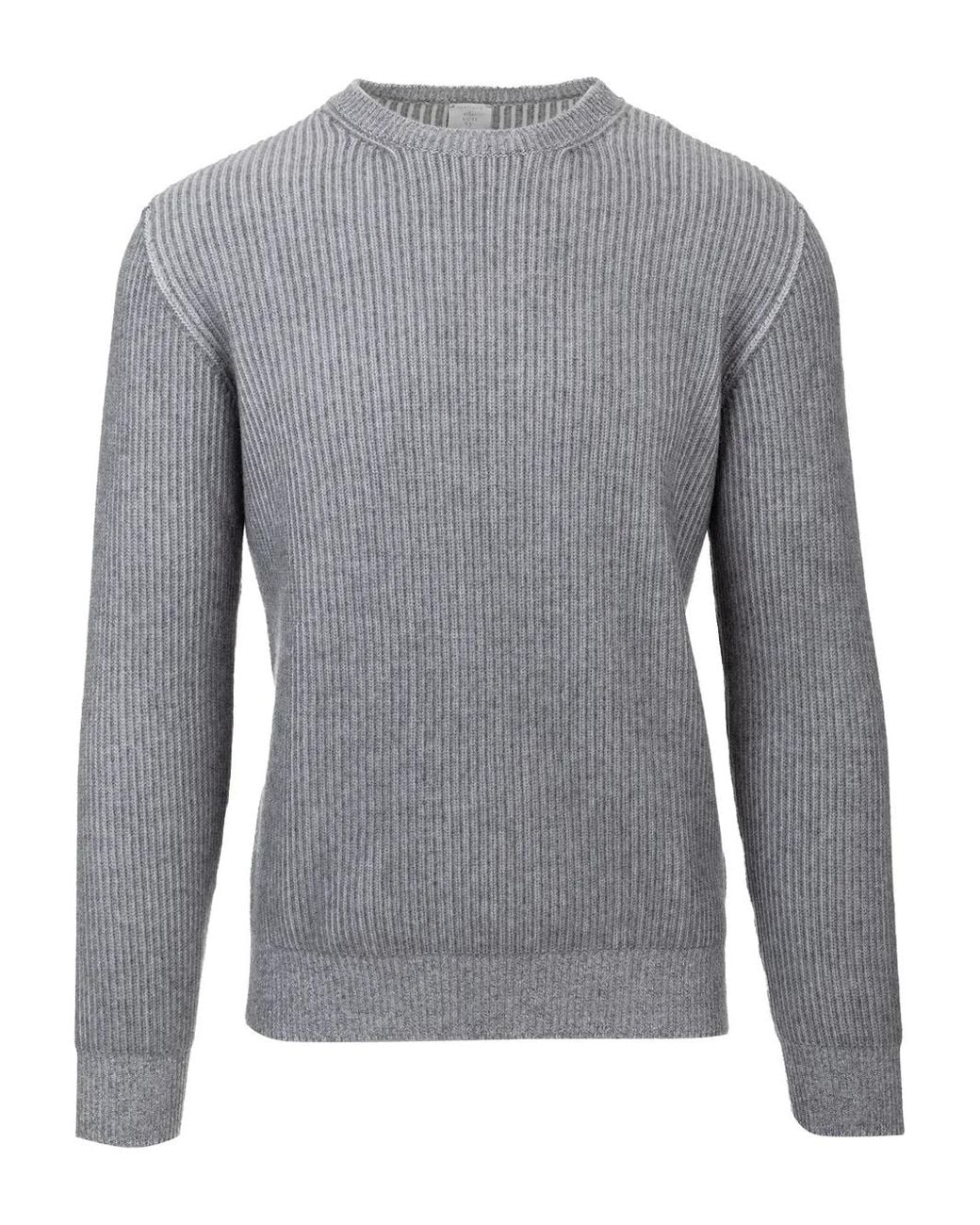 Pull Côtelé À Col Rond Eleventy pour homme en coloris Gray