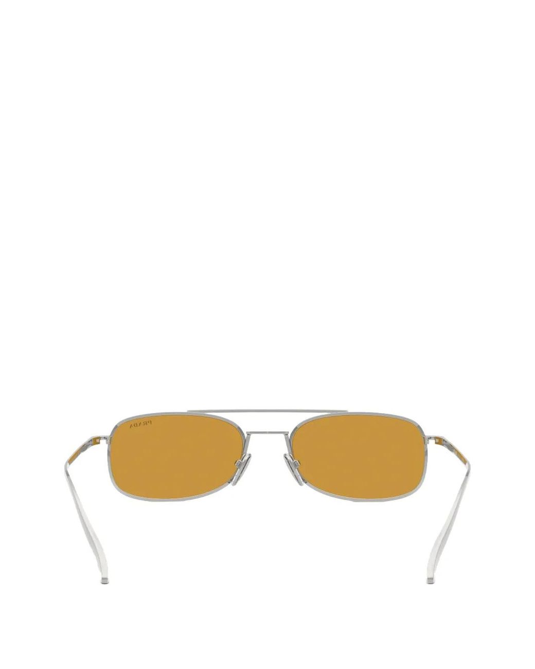 Prada Metallic Rectangle-Frame Sunglasses for men