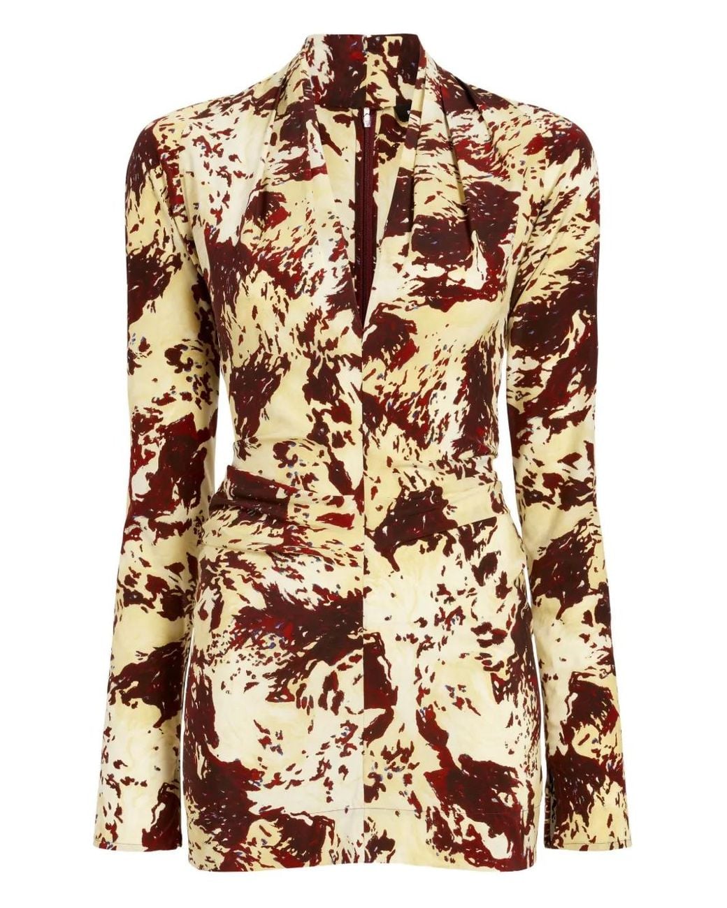 Proenza Schouler Brown Adela Printed Blouse