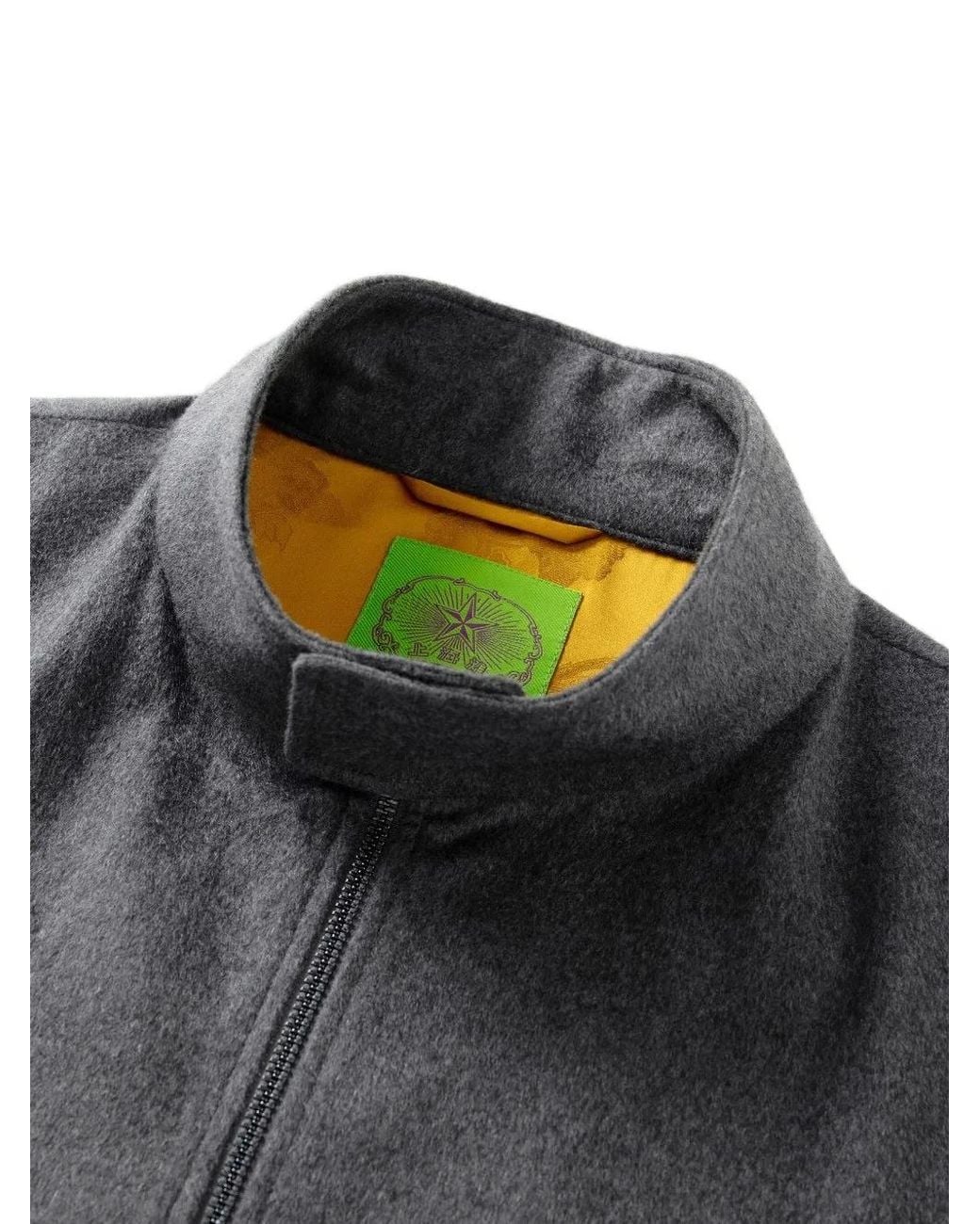 Shanghai Tang Gray Meow Meow Chenman-Patch Zipped Jacket for men