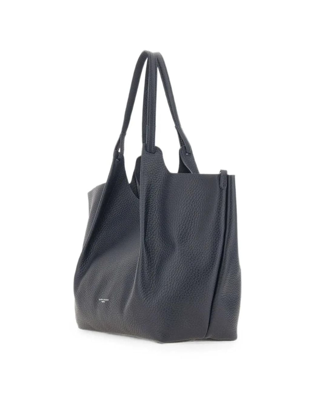 Gianni Chiarini Blue Dua Hammered Leather Shoulder Bag