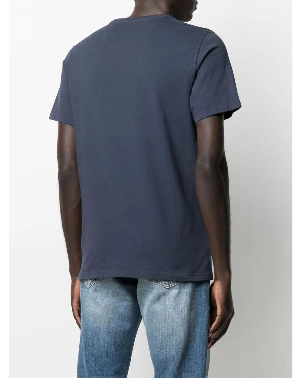 Barbour Blue Logo-Print Cotton T-Shirt for men