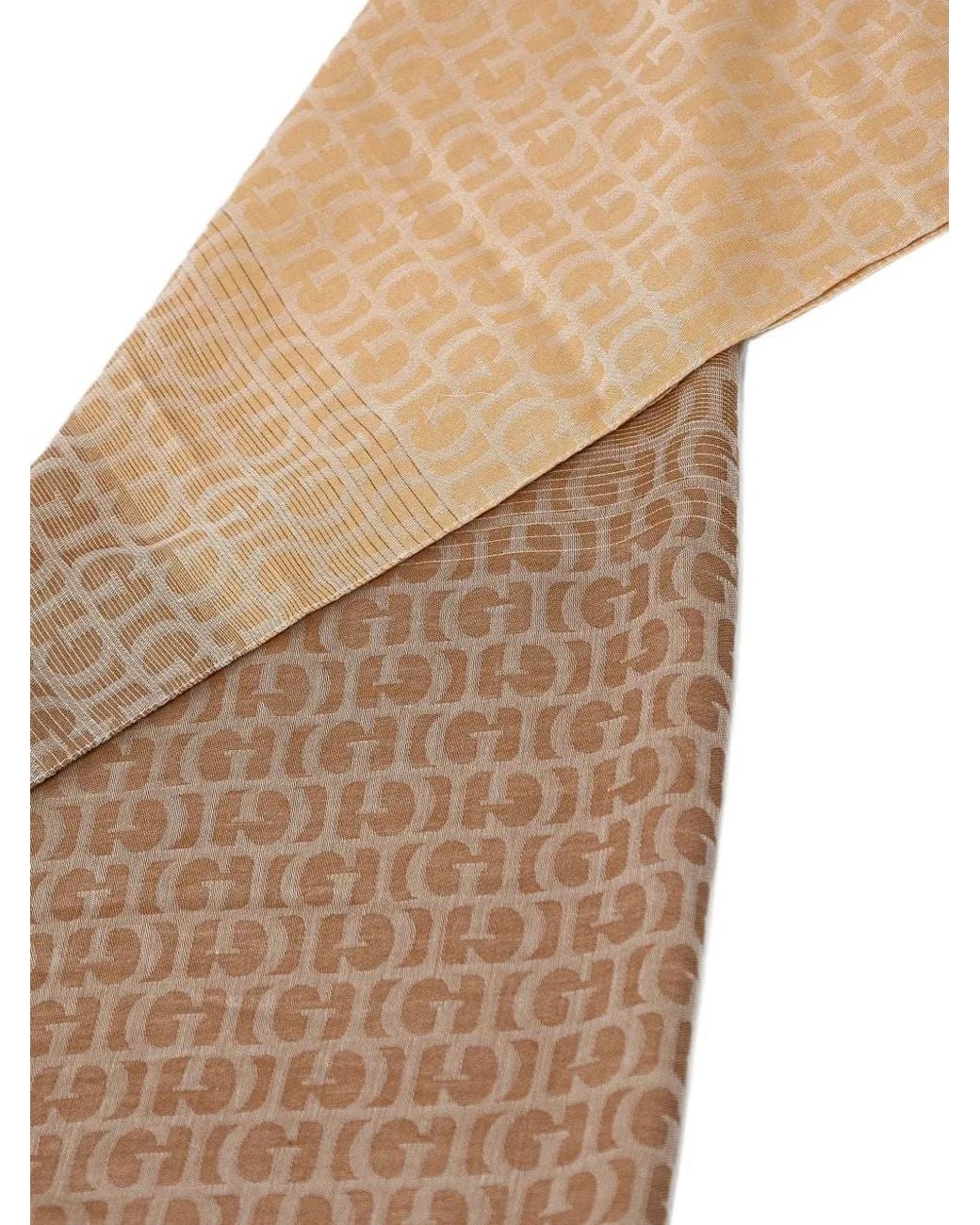 Guess White Logo-Jacquard Scarf