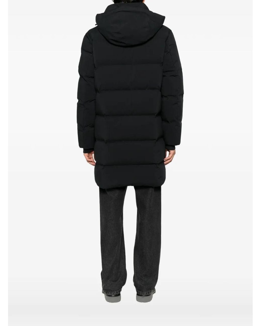 Marc O' Polo Black Quilted Hooded Coat for men