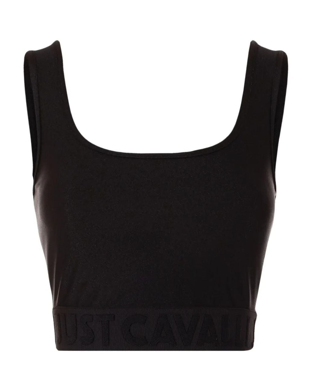 Just Cavalli Black Scoop-Neck Top