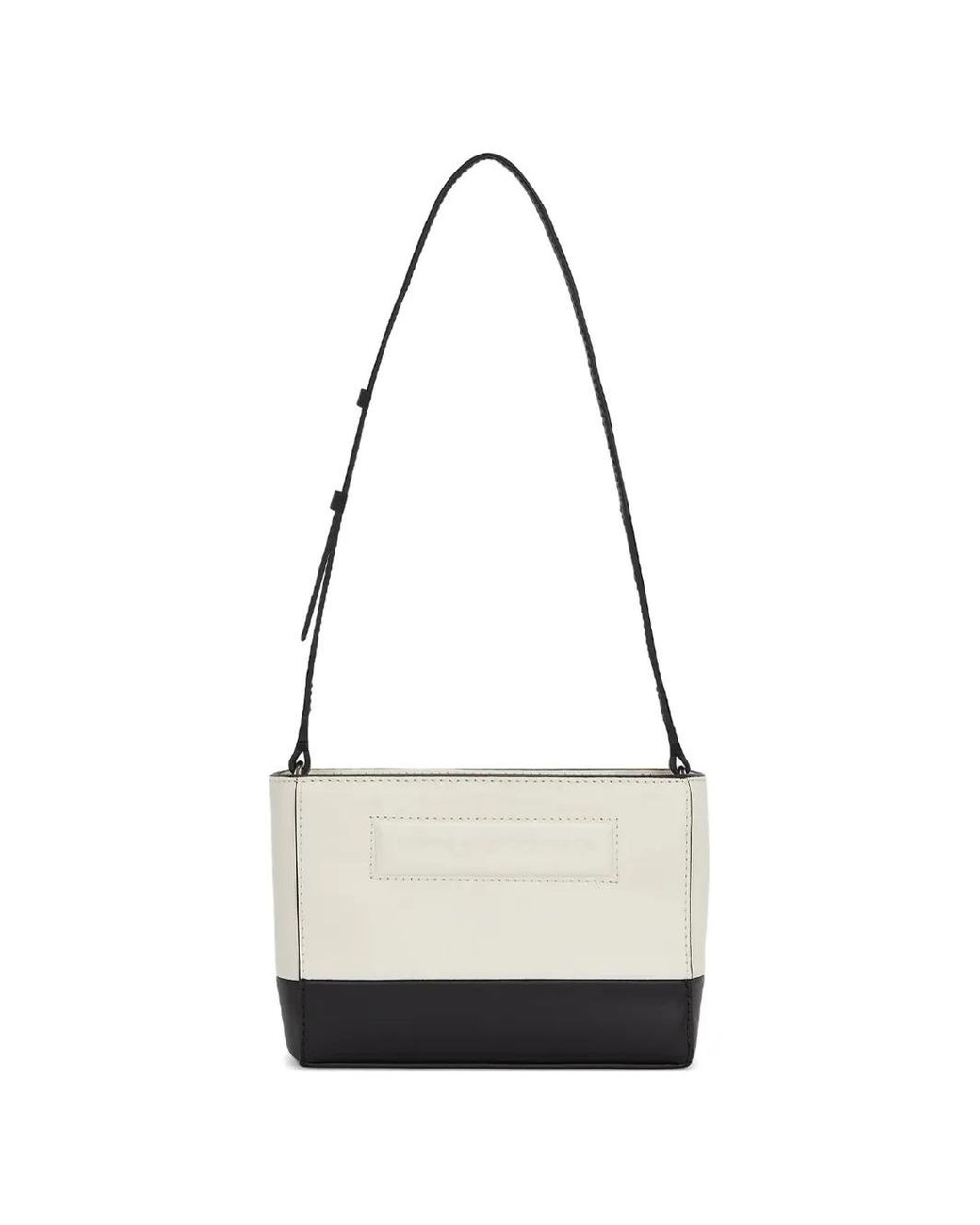 Karl Lagerfeld White Colour-Block Debossed-Logo Shoulder Bag
