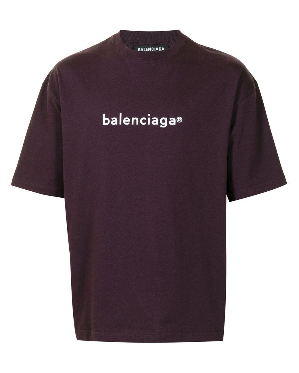 Balenciaga Cotton Logo-print Oversized T-shirt in Purple for Men - Lyst