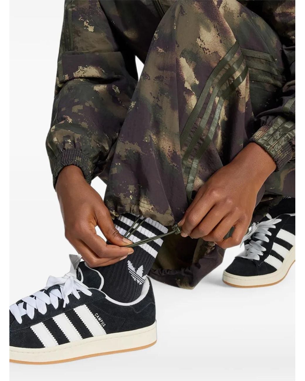 Adidas Black Adilenium Camouflage-Print Track Pants