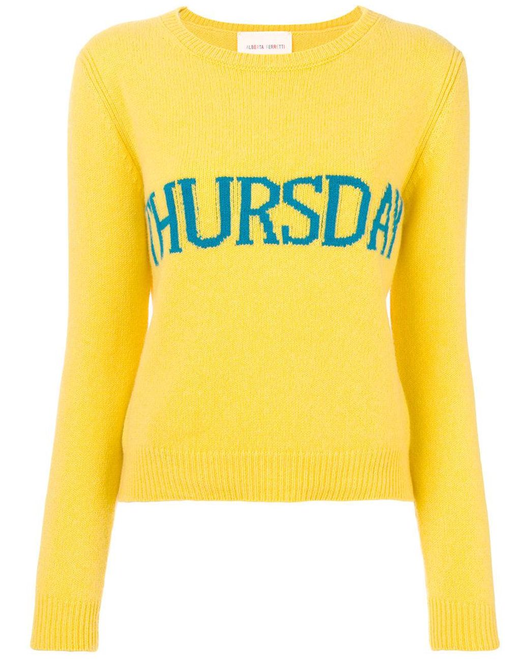 Alberta Ferretti Thursday Crewneck Sweater in Yellow | Lyst