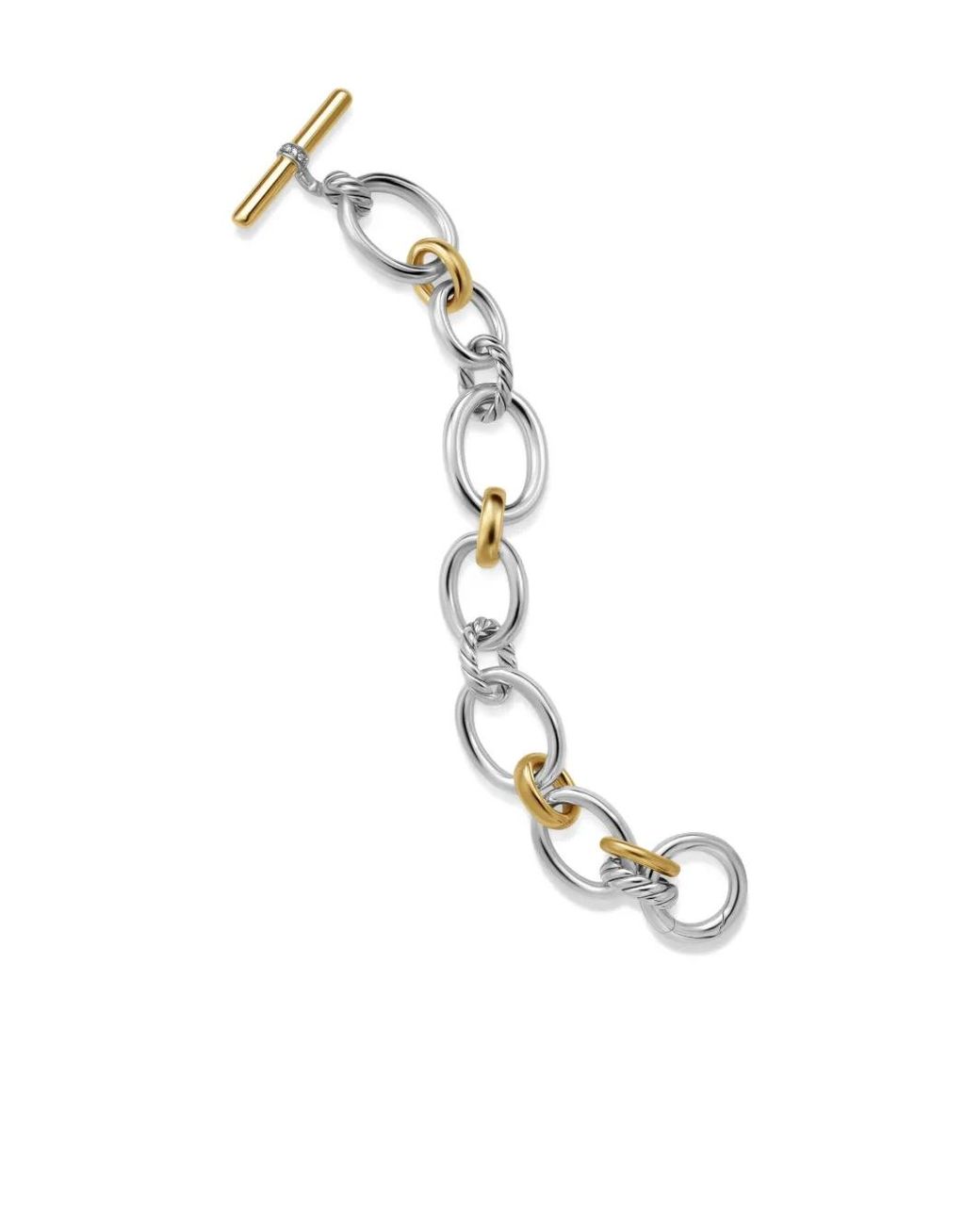 David Yurman White 18Kt Dy Mercer Chain Diamond Bracelet (25Mm)