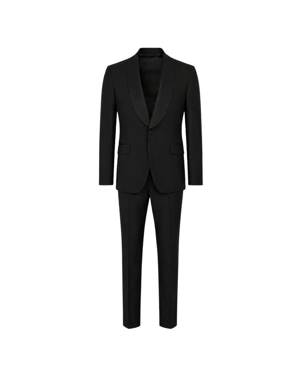 Franzese Collection Black Shawl-Lapel Single-Breasted Suit for men