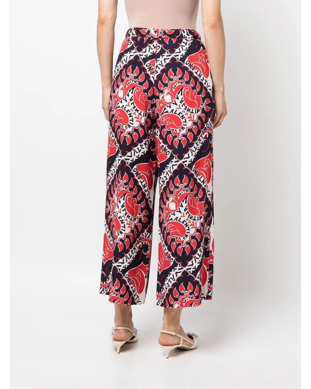 Valentino Garavani Red Archive Manifesto-Print Trousers