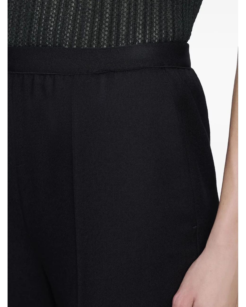 Maison Margiela Black Wool Straight-Leg Pants