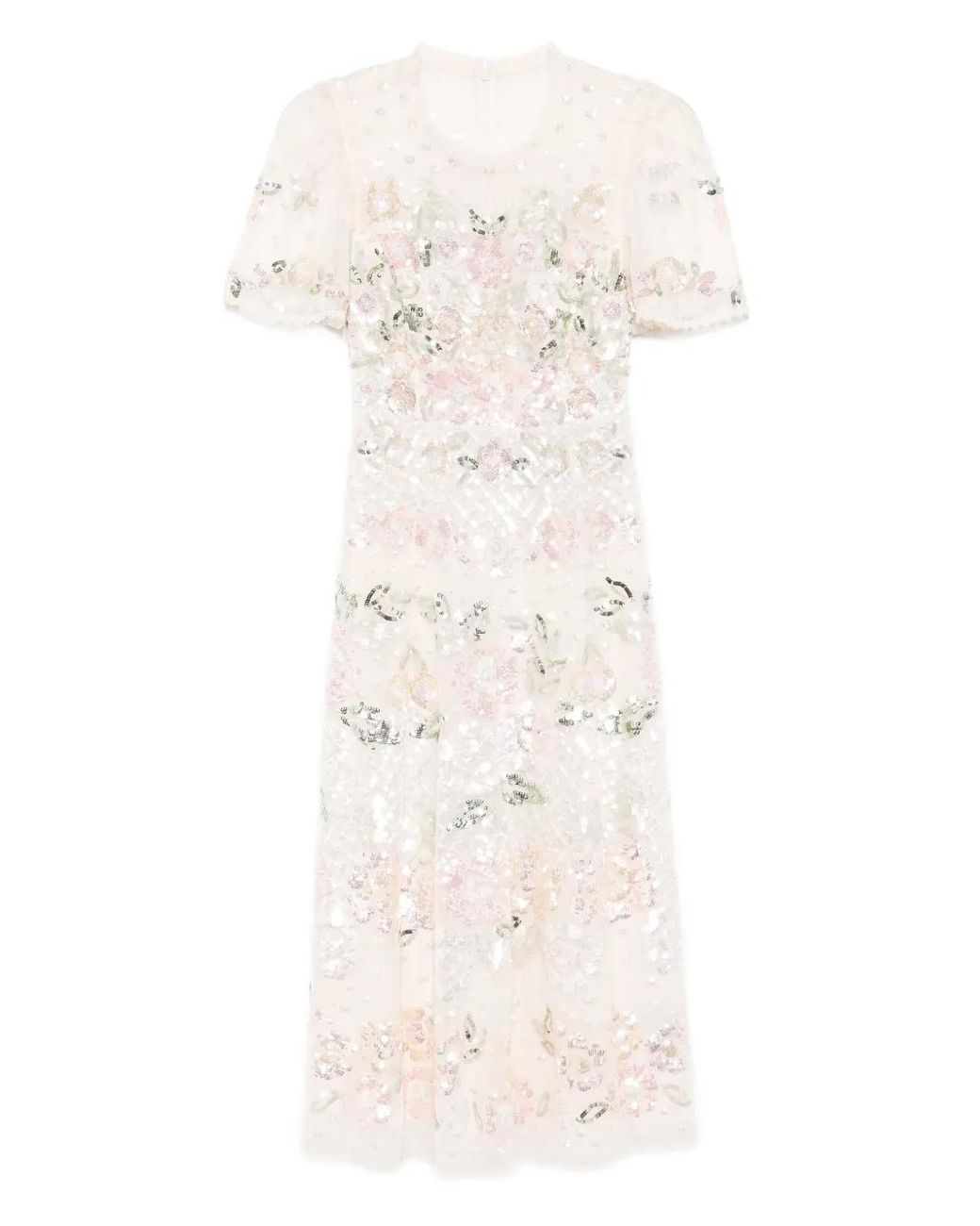 Needle & Thread Natural Sequin Embellishment Dress