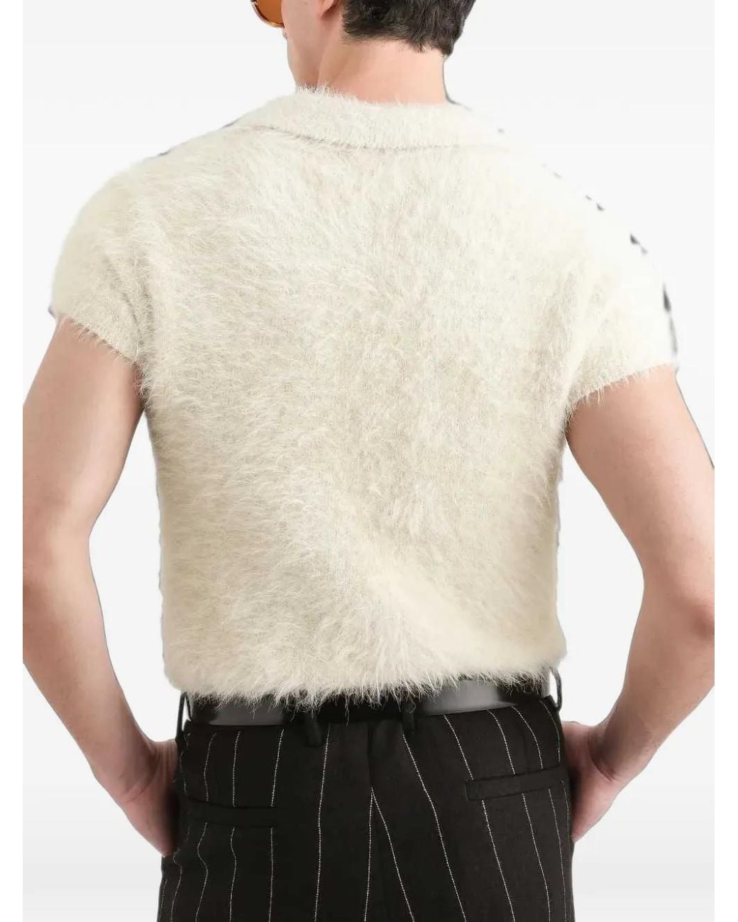 Dolce & Gabbana White Knit Polo Shirt for men