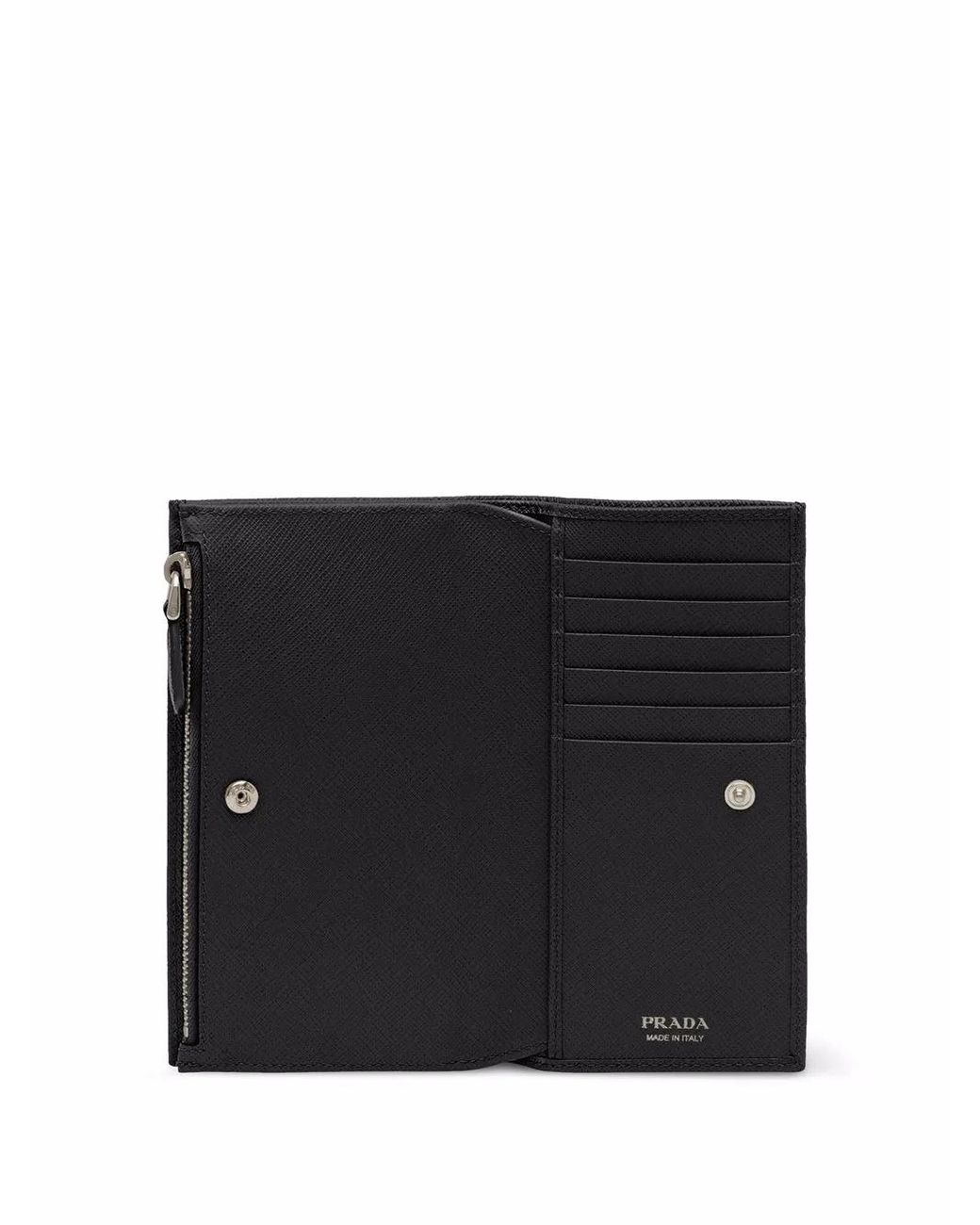Prada Black Large Saffiano-Leather Wallet