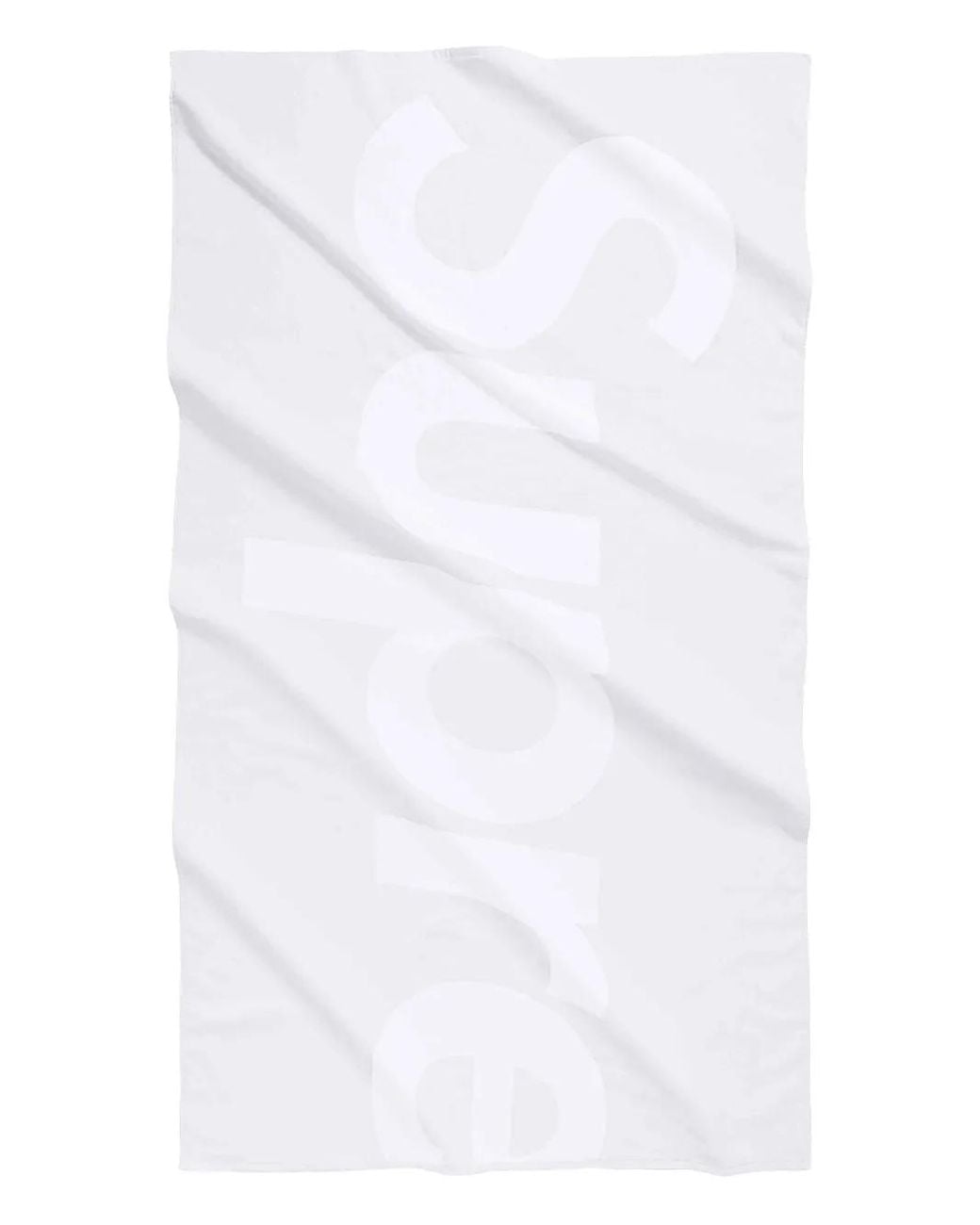 Supreme White Logo-Jacquard Beach Towel