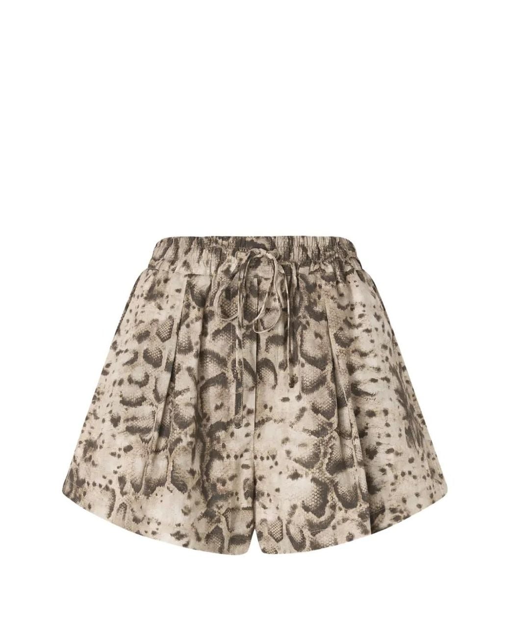 Pinko Natural Short À Imprimé Cuir De Serpent