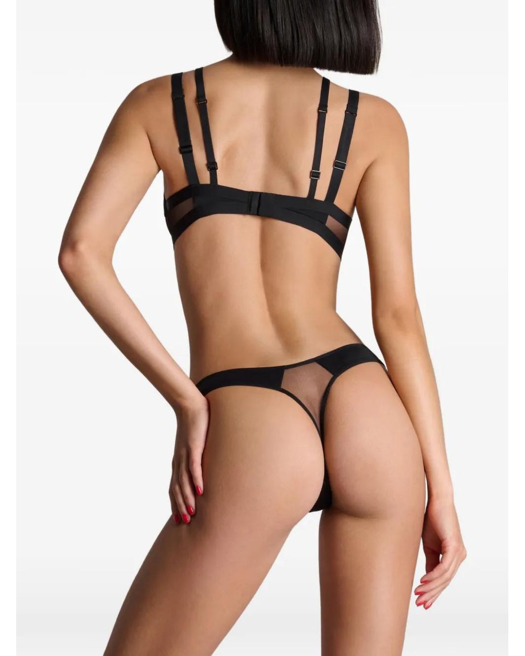 Maison Close Black Pure Tentation Balconette Harness Bra