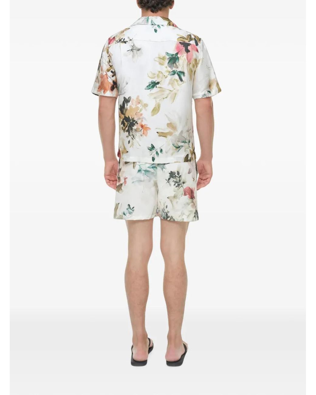 Jonathan Simkhai White Casper Floral-Print Shirt for men