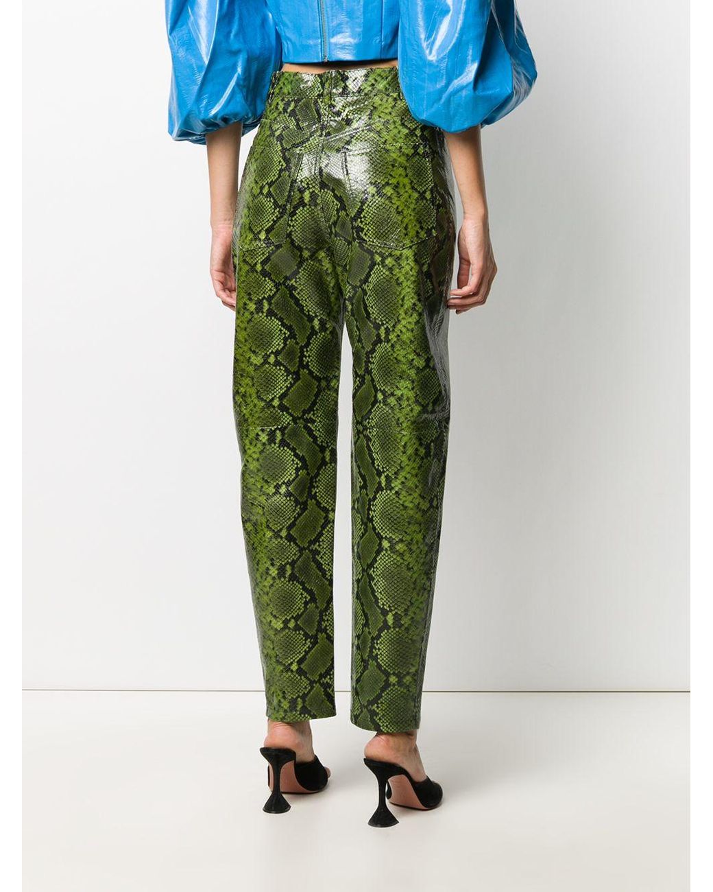 Flare Leggings Green Snakeskin  Print