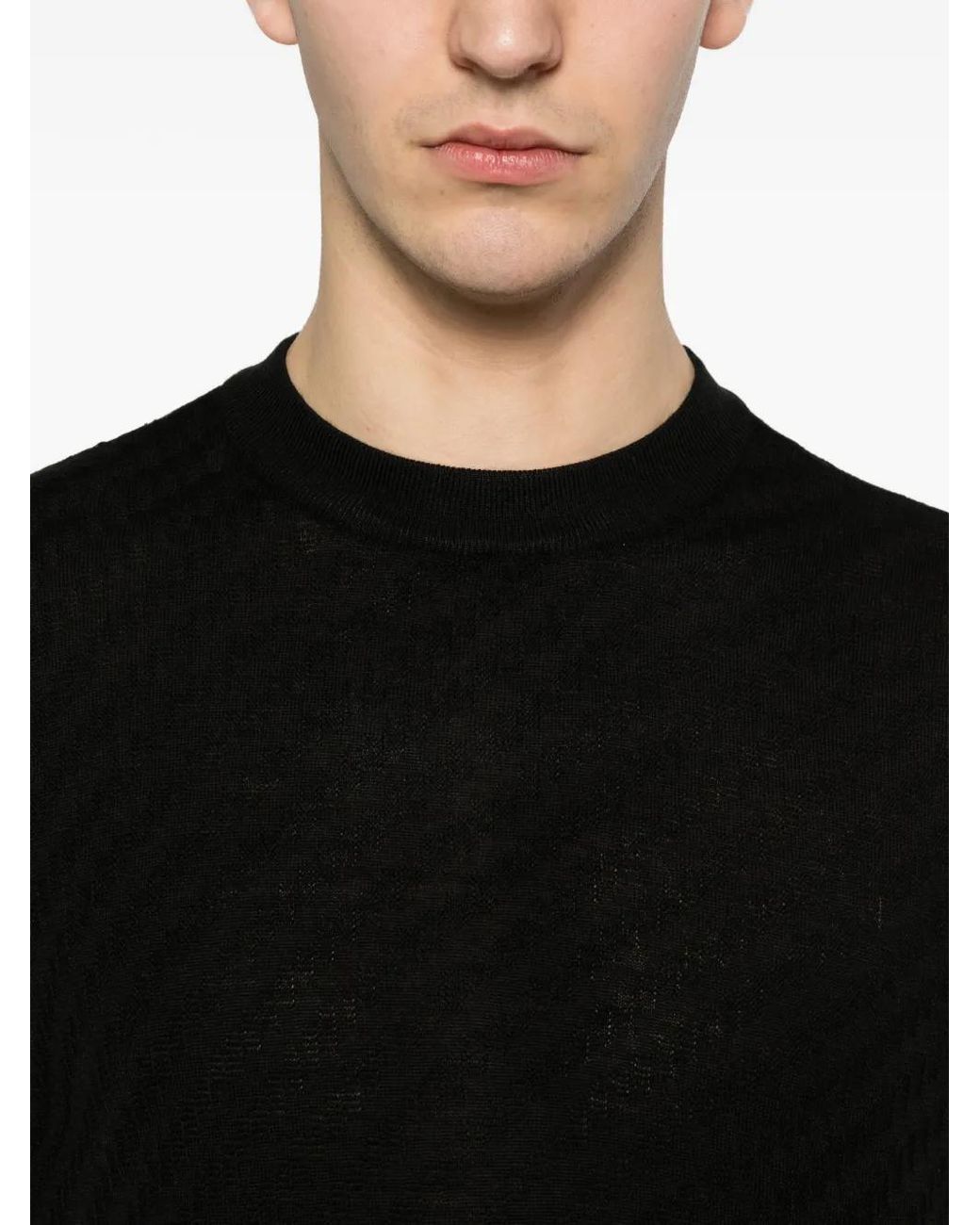 Emporio Armani Black Round-Neck Short-Sleeve T-Shirt for men
