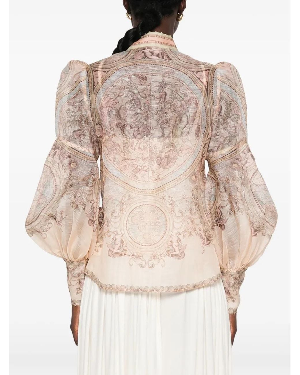 Zimmermann Natural Ascent Printed Puff-Sleeve Blouse
