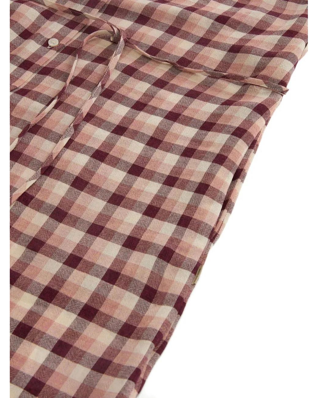 Woolrich White Checked Flannel Shirt Midi Dress