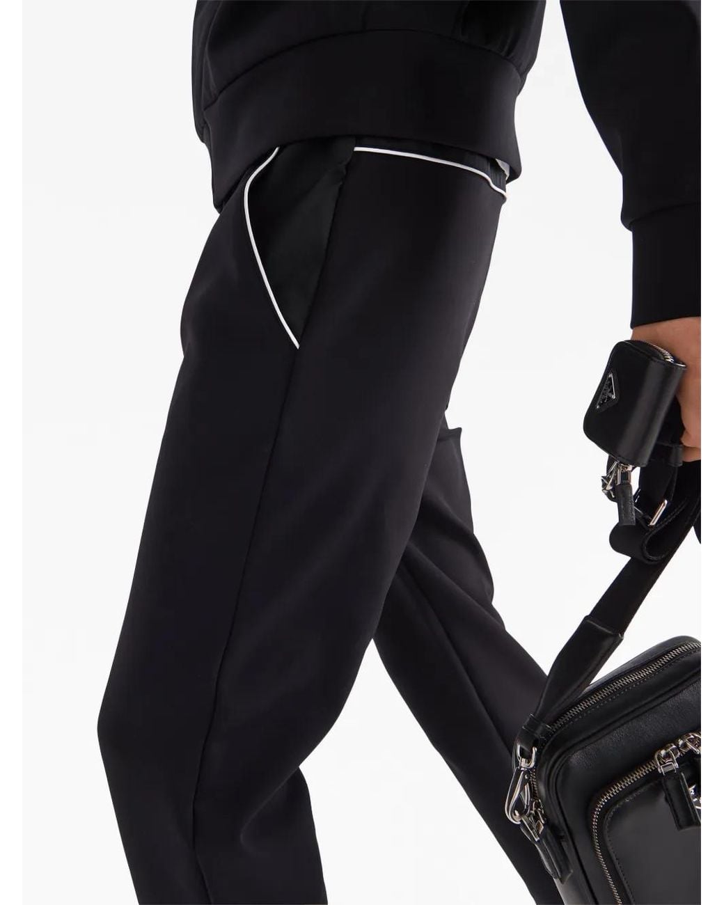 Prada Black Sweatpants With Re-Nylon Details for men