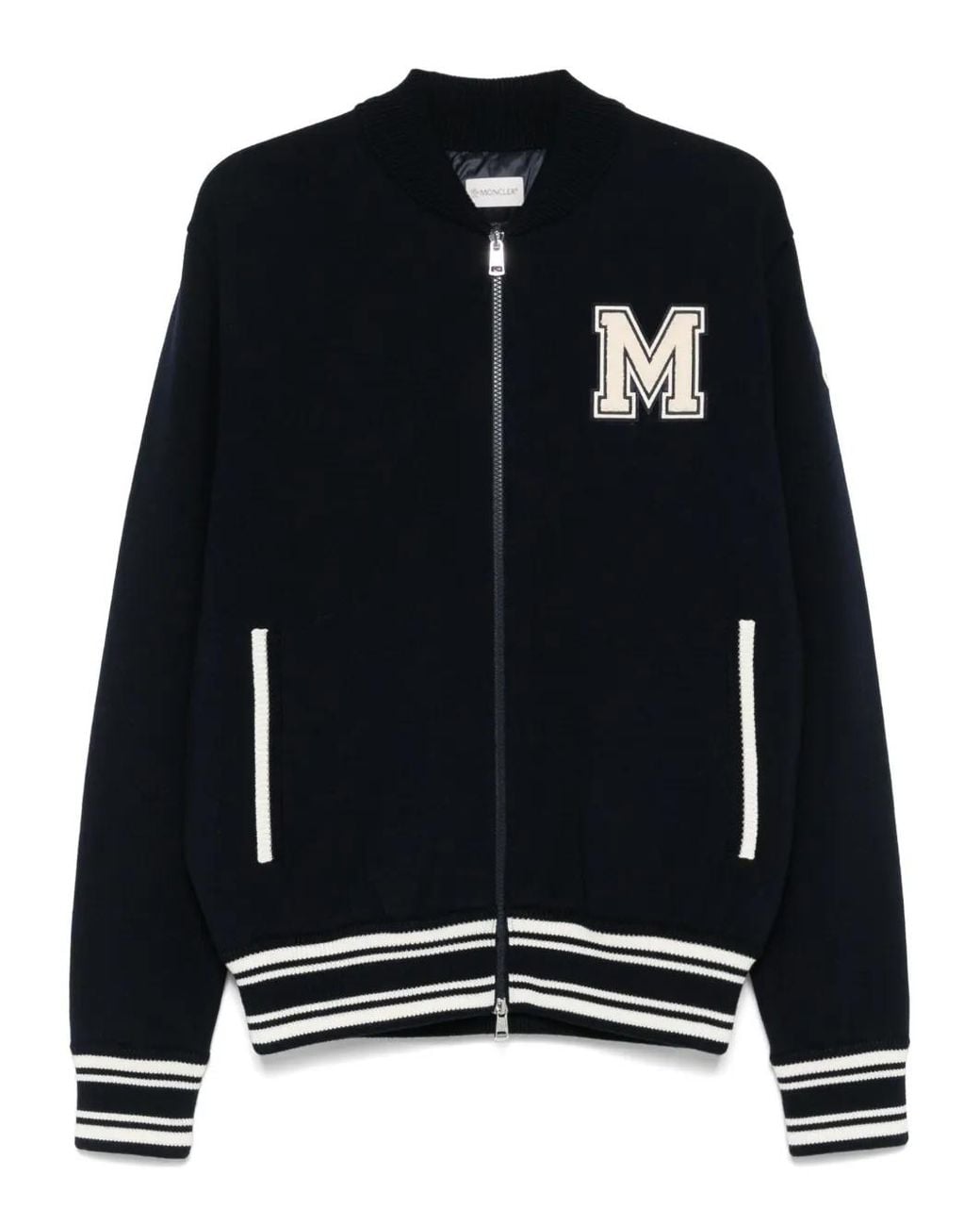 Moncler Black Contrast-Panel Cardigan for men