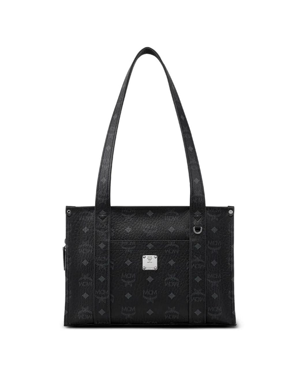 MCM Black Aren Visetos Tote Bag