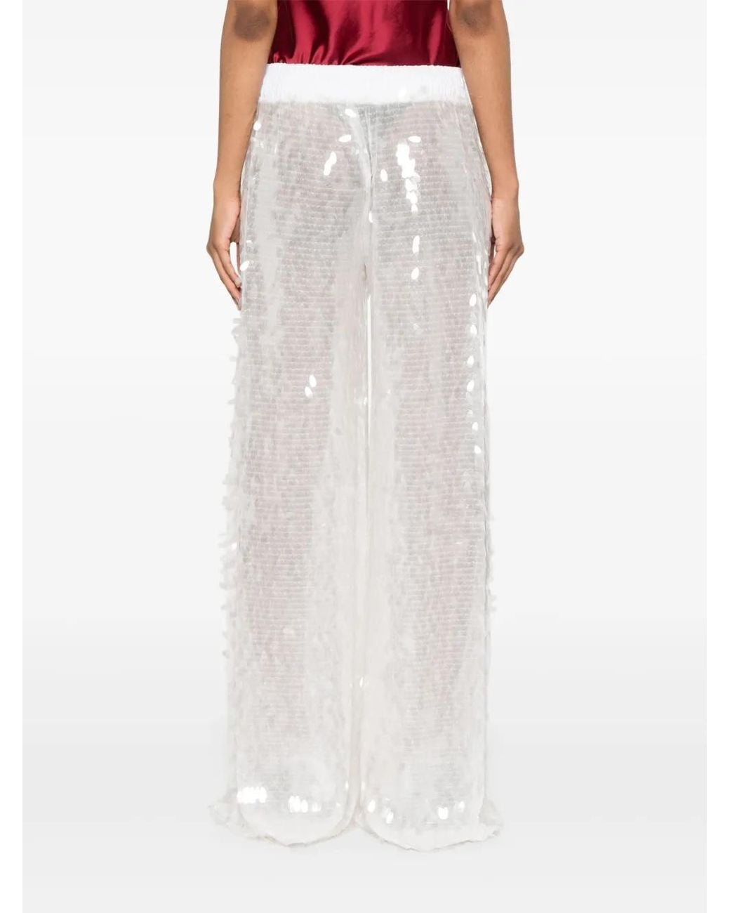 Norma Kamali High Tailed Flared Broeken in het White