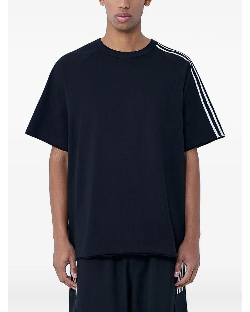 Y-3 Blue Logo Cotton T-Shirt for men