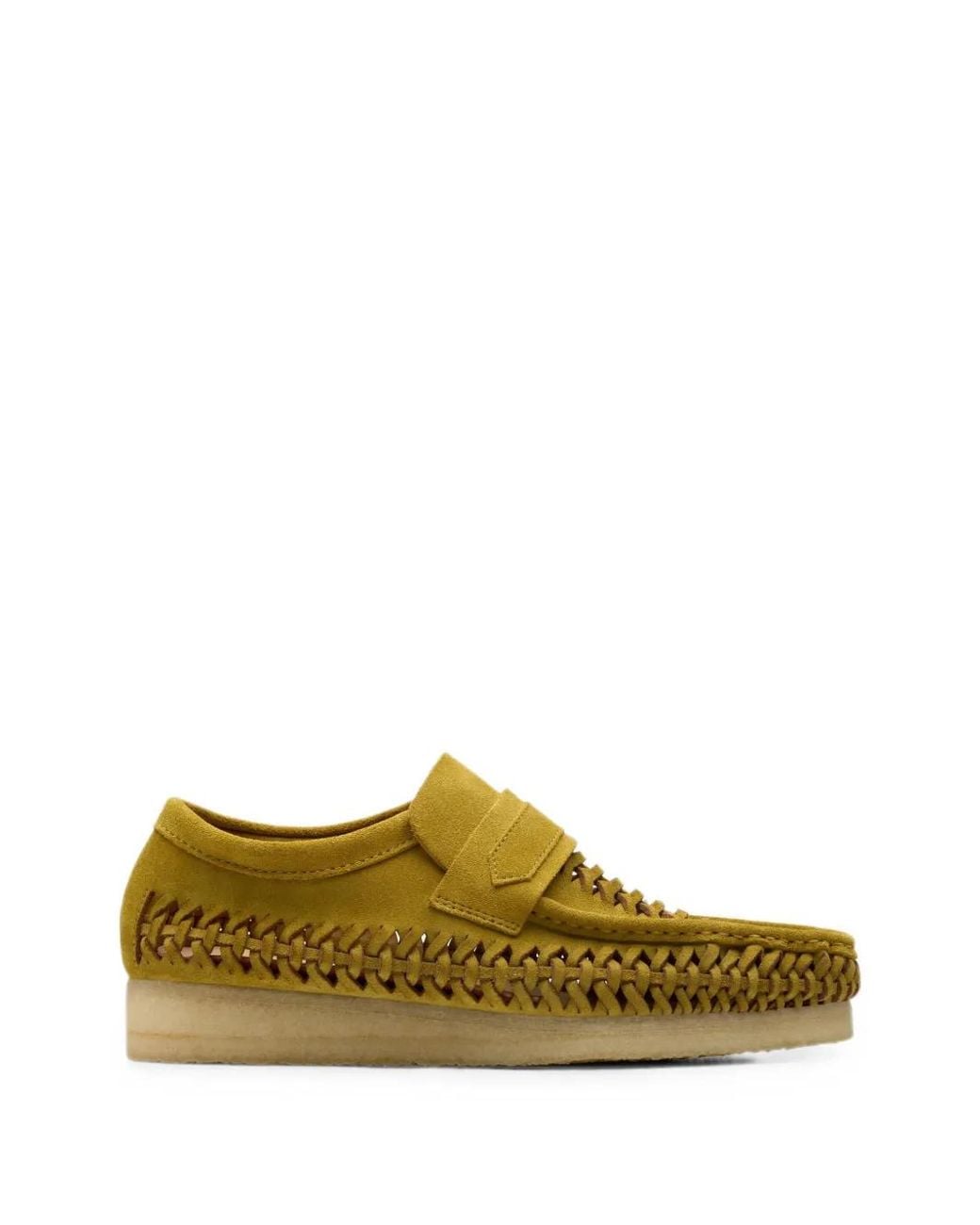 Clarks Green Wallabee Weave Round-Toe Loafers for men