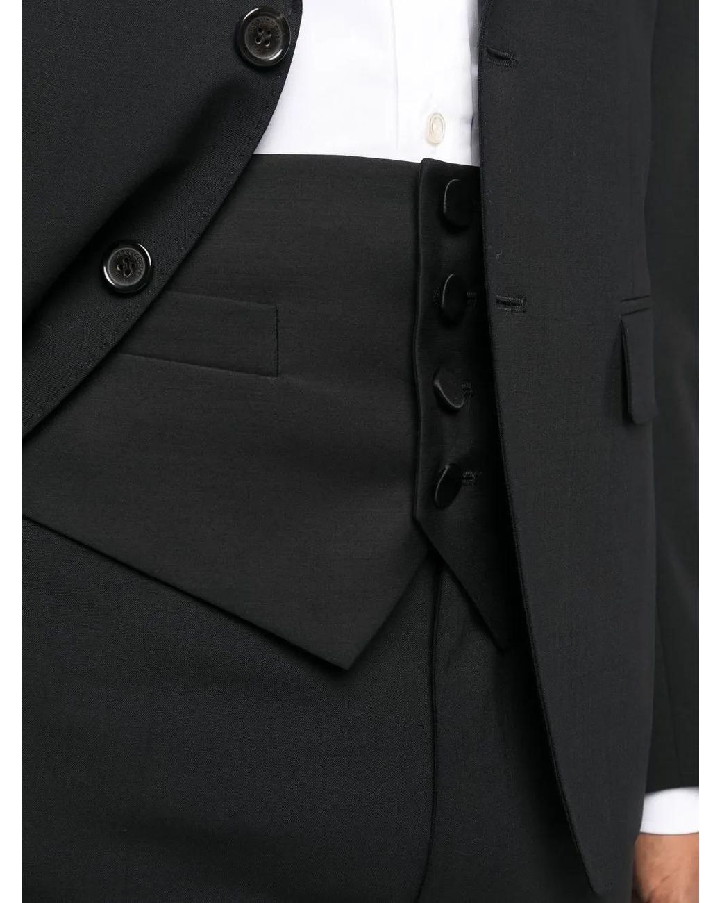 DSquared² Black Button-Front Cummerbund for men
