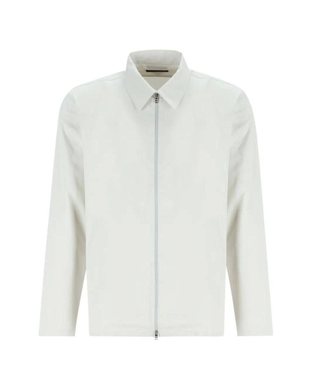 Prada White Stretch Cotton Shirt for men