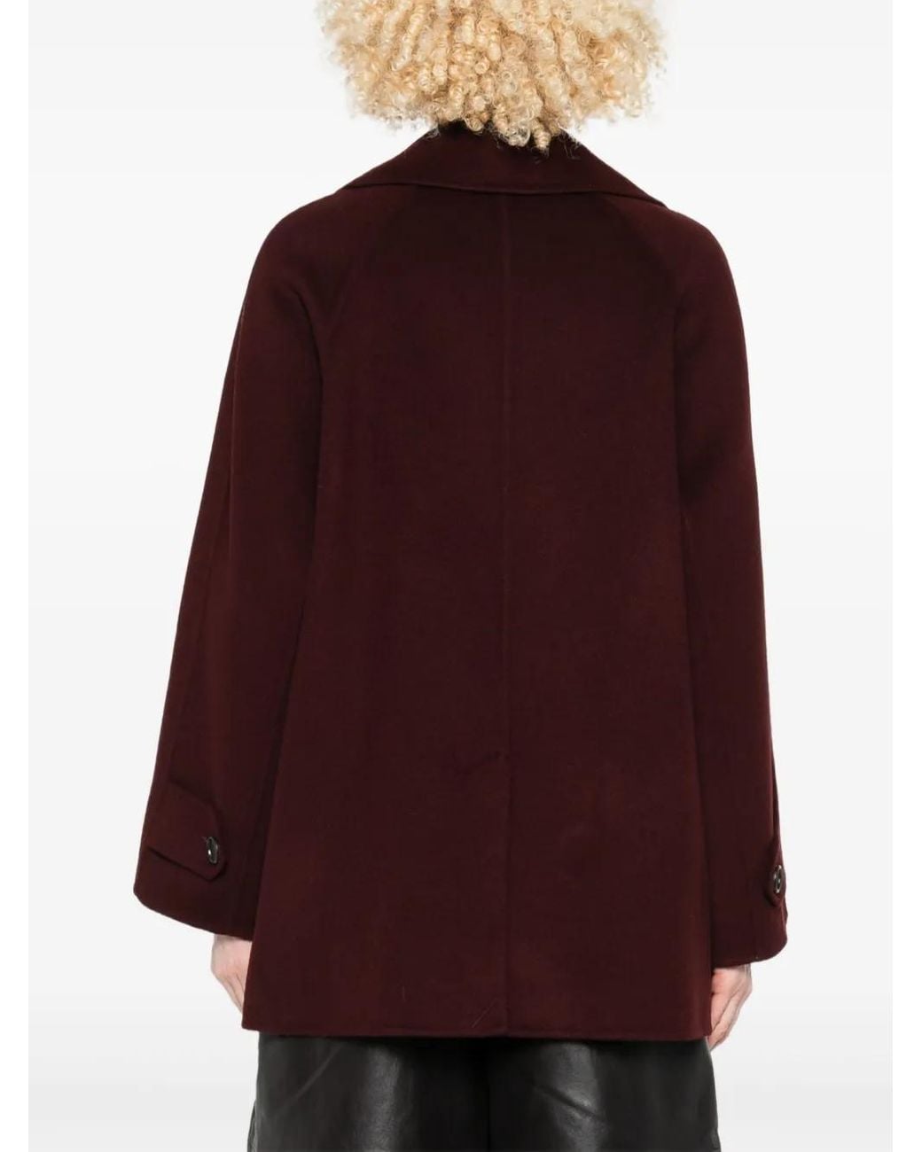 Arma Purple Double-Breasted Wool Coat
