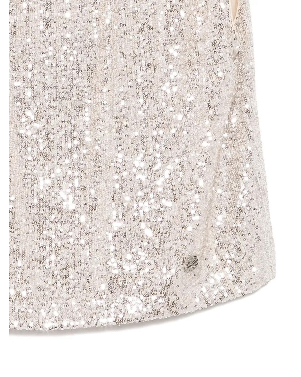 Karl Lagerfeld Natural Sequinned Blouse