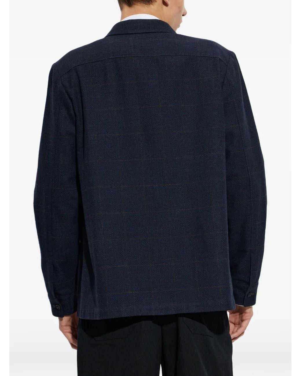 Paul Smith Blue Check Wool-Blend Overshirt for men