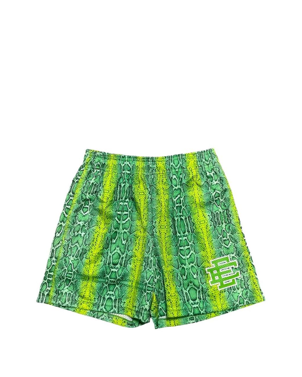 Eric Emanuel Green Snake-Pattern Logo-Print Shorts for men