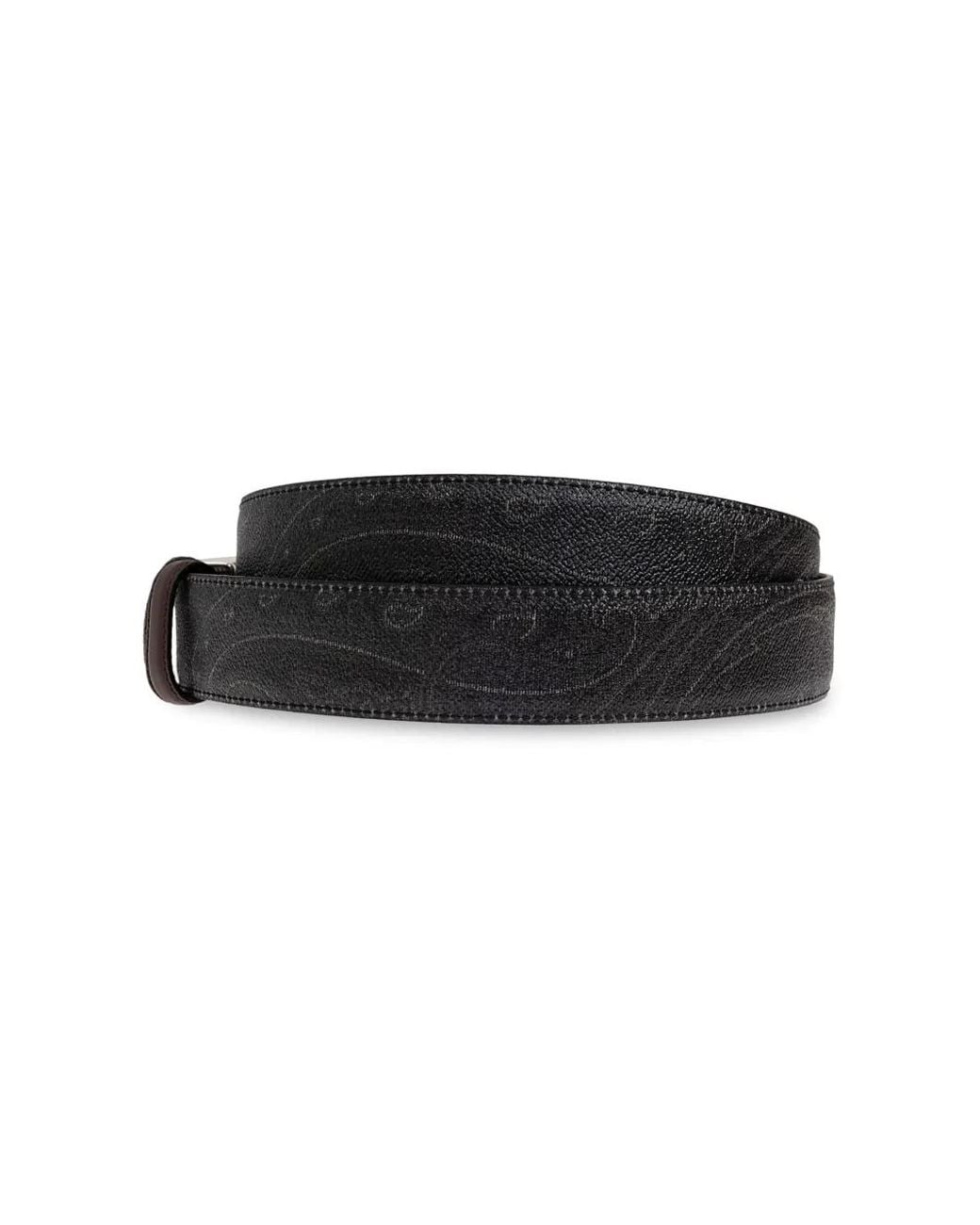 Etro Black Logo-Buckle Belt for men